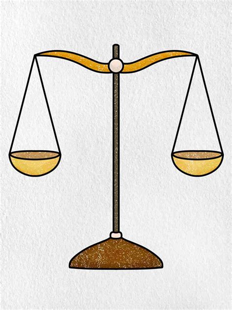 How to draw a weighing scale / balance .